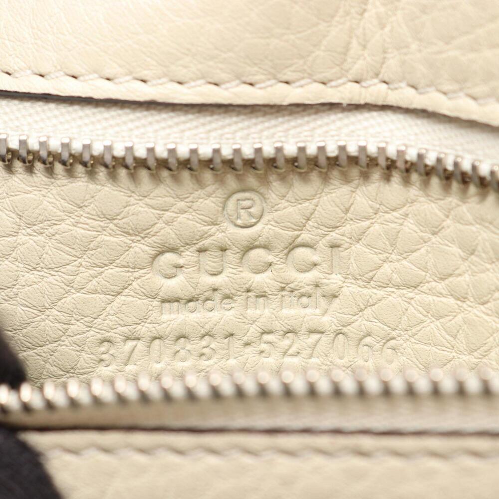 GUCCI White Leather Bamboo Bag - Picture 4 of 8